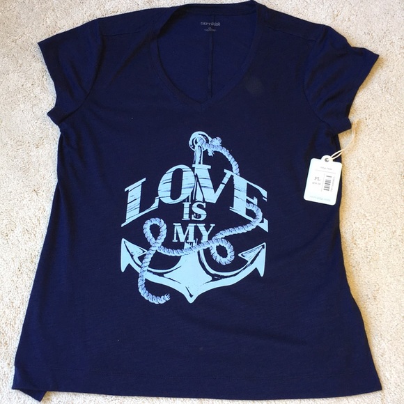 DEPT222-NWT Ladies PL-Navy Blue Top - Picture 3 of 8